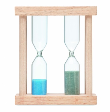 Logo trade promotional merchandise image of: Set of 2 wooden sand timers