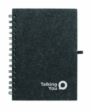 Logo trade promotional giveaways picture of: A5 RPET felt cover notebook