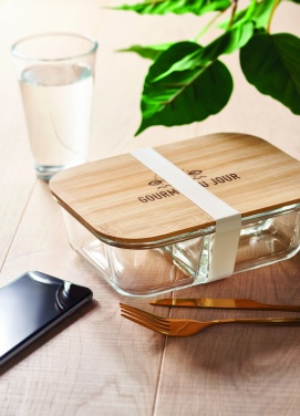 Logotrade promotional gift picture of: Glass lunch box with bamboo lid