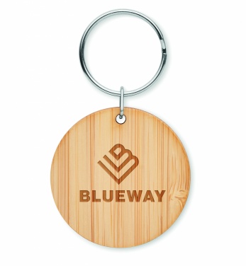 Logotrade promotional product image of: Round bamboo key ring Pieksämäki