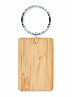 Logotrade promotional item picture of: Rectangular bamboo key ring Riihimäki