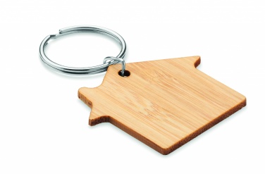 Logotrade promotional giveaway picture of: House shaped bamboo key ring Järvenpää