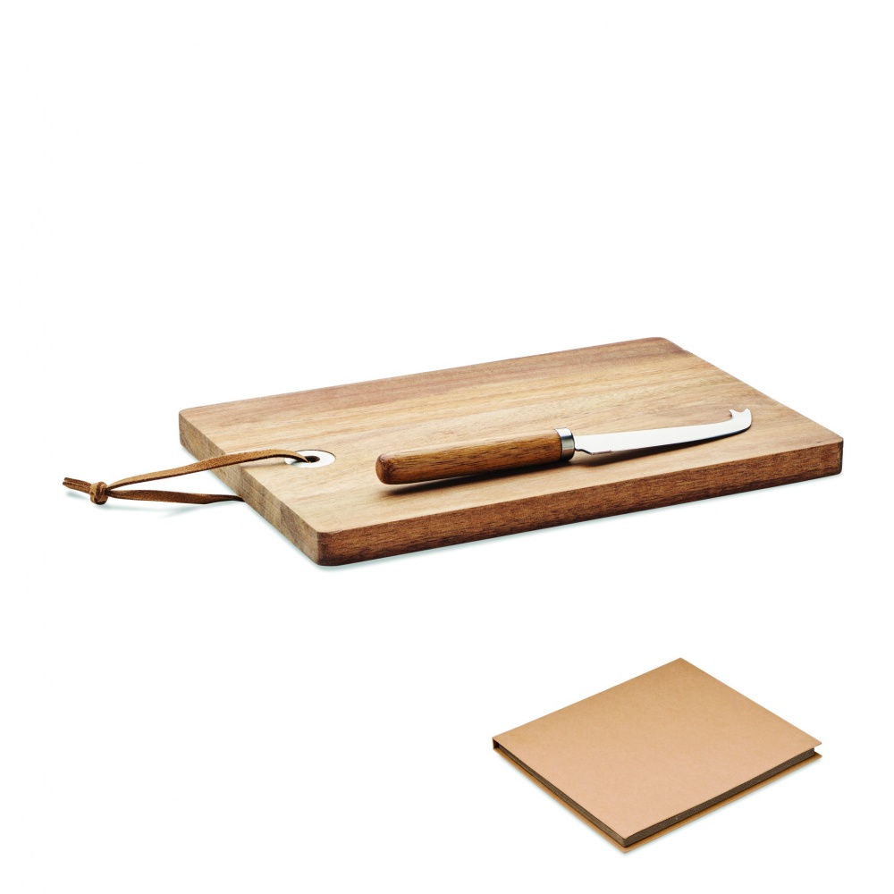 Logo trade promotional gift photo of: Acacia wood cheese board set Hannover