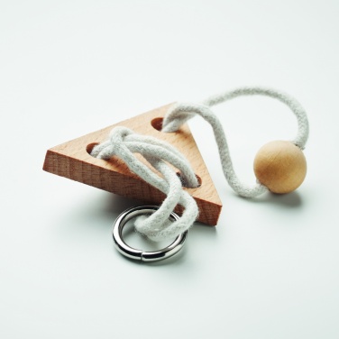 Logo trade advertising products image of: Wooden brain teaser triangle