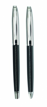 Logo trade business gifts image of: Ball pen and roller set
