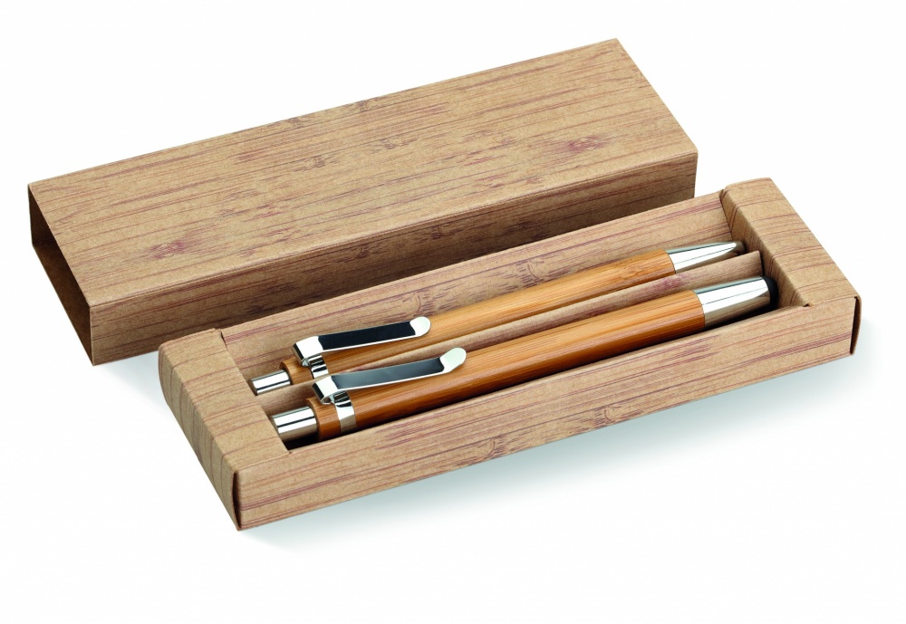 Logotrade promotional merchandise image of: Bamboo pen and pencil set
