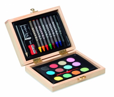 Logo trade business gifts image of: Painting set in wooden box
