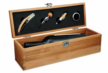 Logotrade corporate gift image of: Wine set in bamboo box