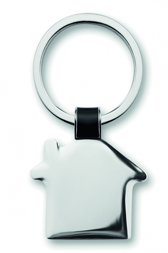 Logotrade promotional product picture of: House shaped key ring Riga