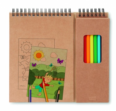 Logotrade promotional item picture of: Colouring set with notepad