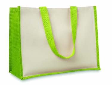 Logo trade promotional gift photo of: Jute and canvas shopping bag