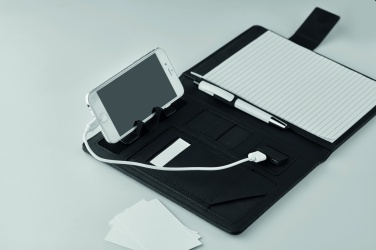 Logotrade advertising product picture of: A5 folder with power bank