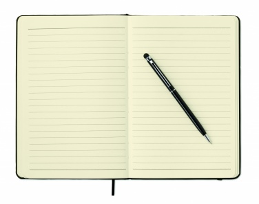 Logo trade promotional gift photo of: A5 notebook w/stylus 72 lined