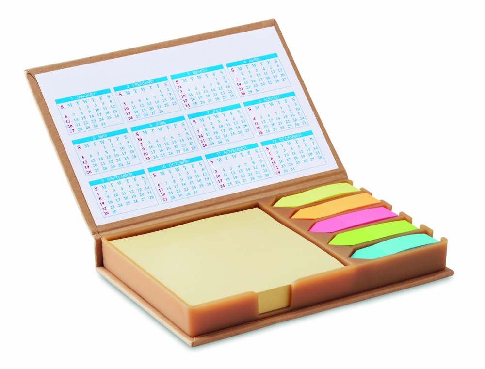 Logo trade business gift photo of: Desk memo set with calendar