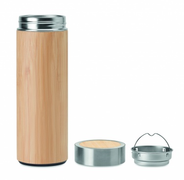 Logotrade promotional product picture of: Double wall bamboo flask 400ml