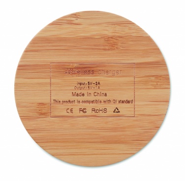 Logotrade promotional gift image of: Wireless charger bamboo 5W