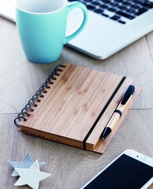 Logotrade promotional gift picture of: Bamboo notebook with pen lined BAMBLOC