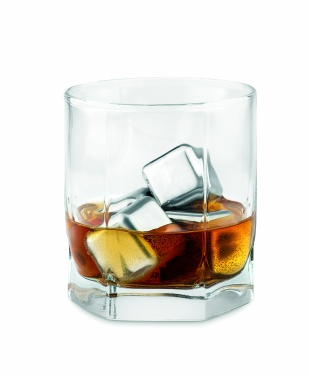Logotrade promotional item picture of: Set of 4 SS ice cubes in pouch