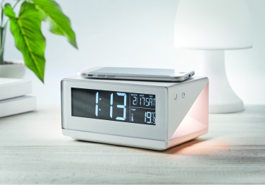 Logotrade promotional item image of: LED clock & wireless charger5W