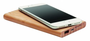 Logo trade promotional giveaway photo of: Wireless power bank in bamboo 6000mAh ARENA