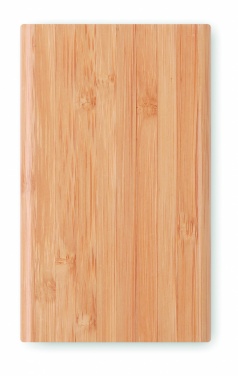 Logo trade promotional products image of: Power bank 4000 mAh Bamboo ARENA POWER
