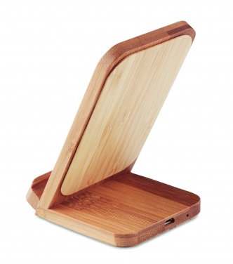 Logo trade promotional giveaways picture of: Bamboo wireless charge stand 5W WIRESTAND