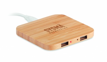 Logo trade business gift photo of: Bamboo wireless charge pad 5W