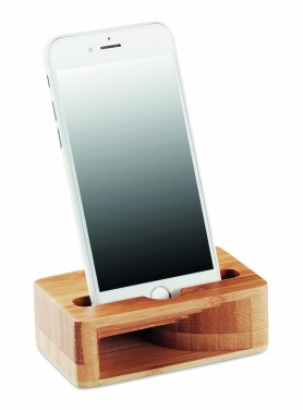Logotrade advertising product picture of: Bamboo phone stand-amplifier CARACOL