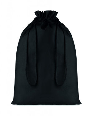 Logo trade business gifts image of: Large Cotton draw cord bag black