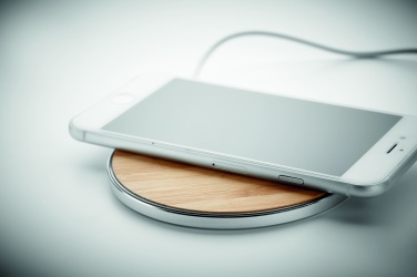 Logo trade corporate gifts image of: Bamboo wireless charger 10W DESPAD