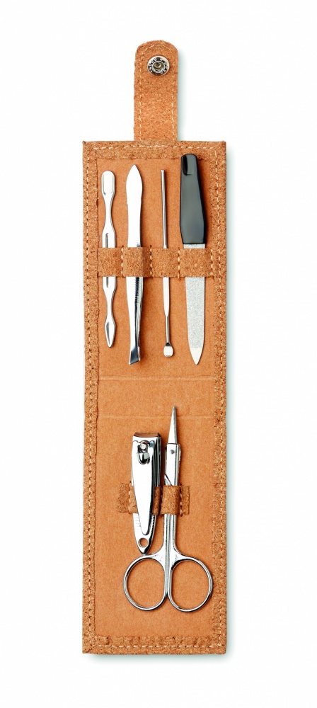 Logo trade corporate gifts image of: Cork 6 piece manicure set