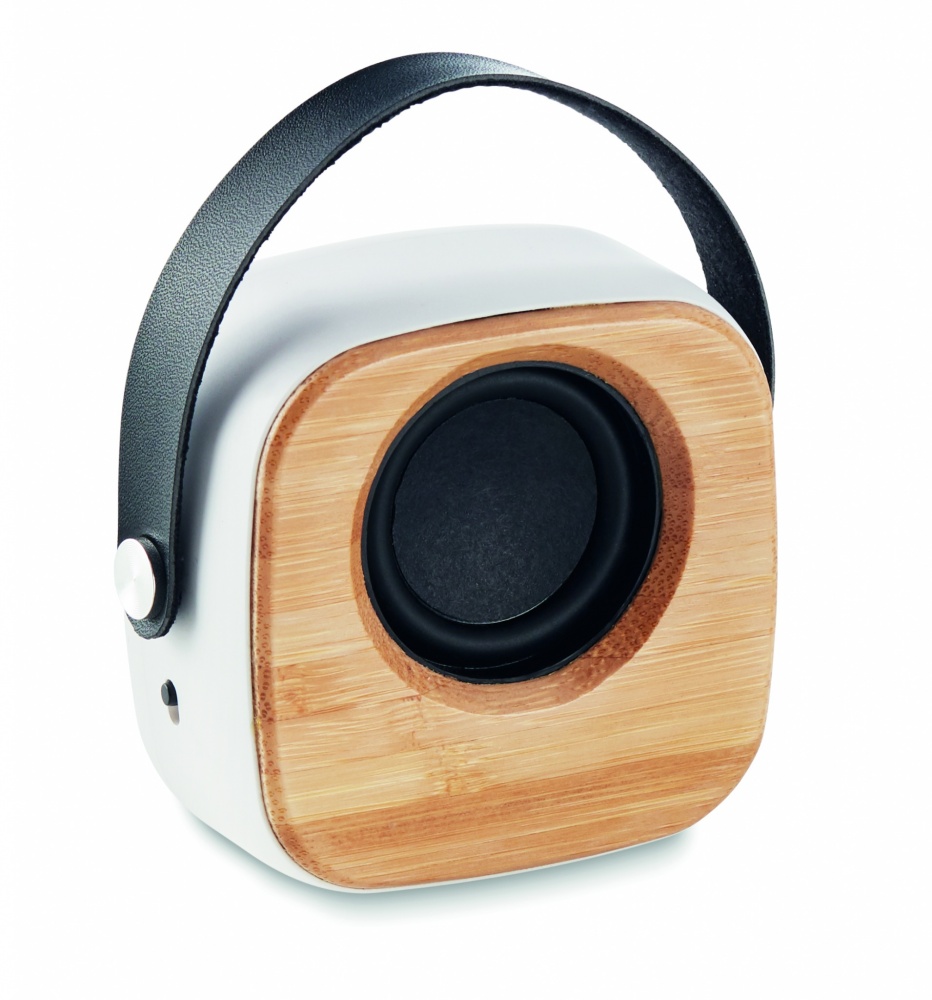 Logo trade advertising products image of: Speaker 3W with bamboo front side