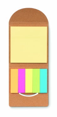 Logo trade promotional giveaways picture of: Cork sticky note memo pad