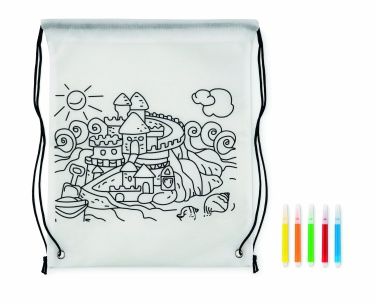 Logo trade advertising products image of: Non woven kids bag with pens