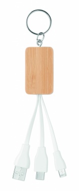 Logotrade promotional merchandise picture of: Bamboo 3-in-1 cable