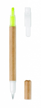 Logo trade promotional giveaway photo of: 2 in 1 carton pen highlighter