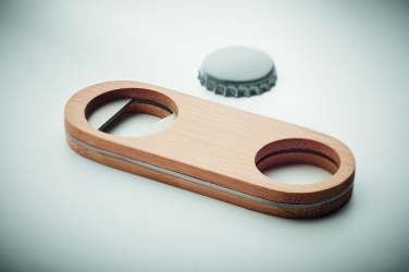 Logo trade promotional giveaways image of: Oval Bamboo bottle opener VALBAMPER