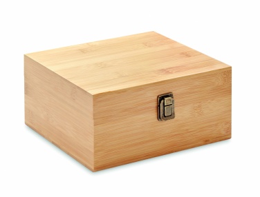 Logo trade business gifts image of: Whisky set in bamboo box