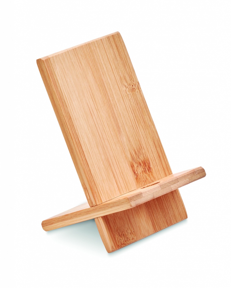 Logo trade promotional giveaway photo of: Bamboo phone stand/ holder WHIPPY