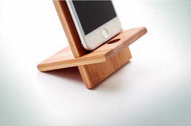 Logotrade promotional gift picture of: Bamboo phone stand/ holder WHIPPY