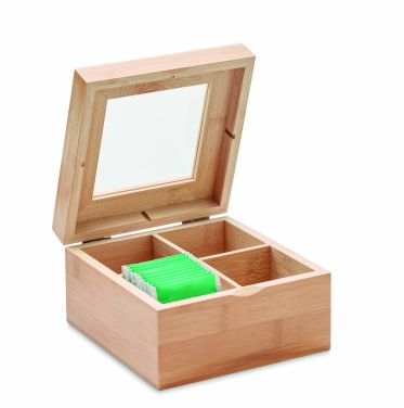 Logo trade business gifts image of: Bamboo tea box
