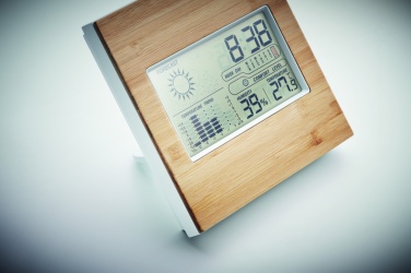 Logo trade promotional giveaway photo of: Weather station bamboo front TURKU
