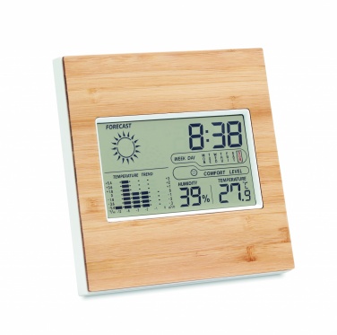 Logotrade promotional merchandise picture of: Weather station bamboo front TURKU