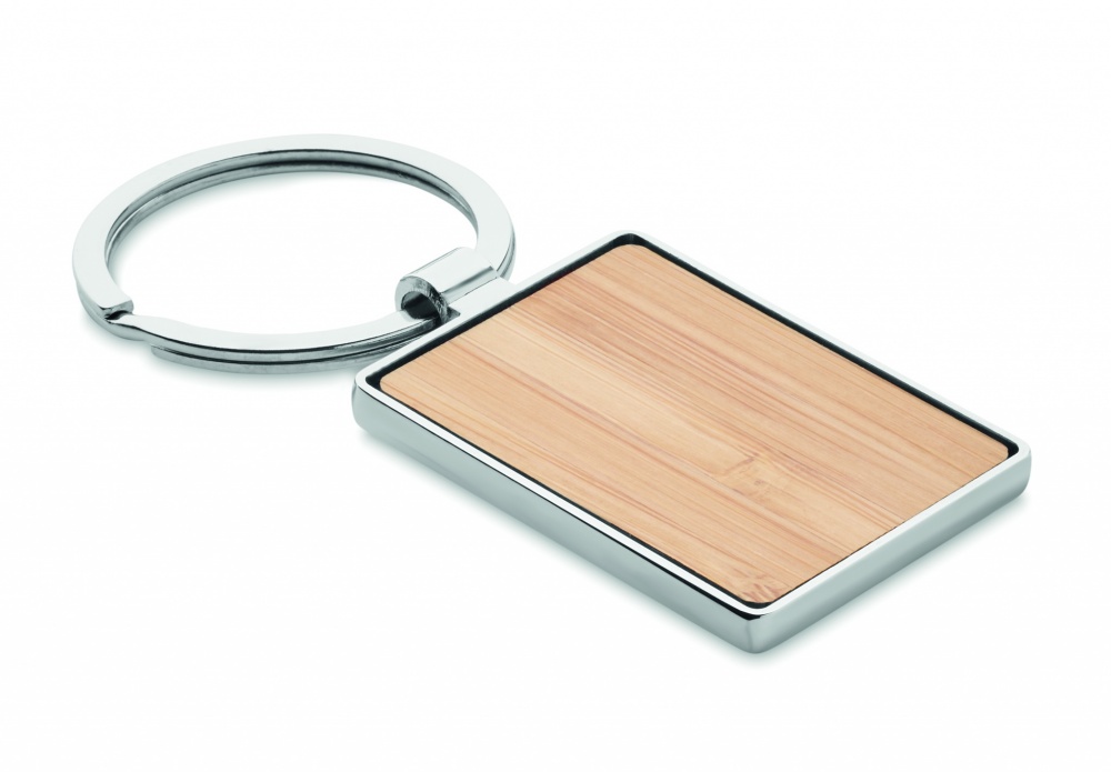 Logotrade promotional merchandise image of: Rectangular key ring bamboo WEST