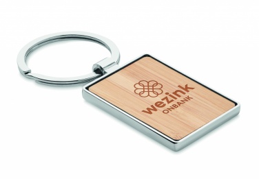 Logotrade advertising products photo of: Rectangular key ring bamboo WEST