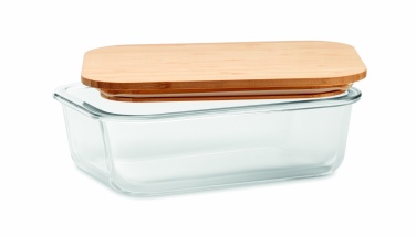 Logo trade promotional products image of: Glass lunchbox with bamboo lid