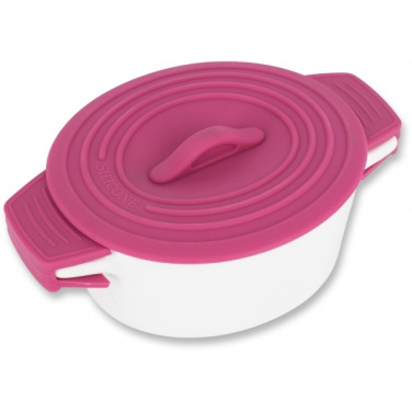 Logo trade promotional giveaways image of: Porcelain pot with silicone lid DELHI