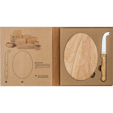 Logo trade corporate gifts picture of: Cheese chopping board with knife GOUDA