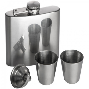 Logo trade advertising products picture of: Hip flask with 2 shot glasses SANDVIKEN 170 ml