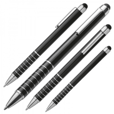 Logo trade promotional giveaway photo of: Metal ballpen with touch pen LUEBO